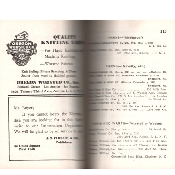 Sheldon's Buyers Guide 1944 Reference Book Sourcing For Fabrics Linens More - Picture 10 of 11